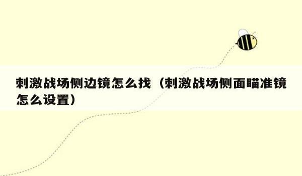 绝地求生辅助镜怎么切换瞄准镜
